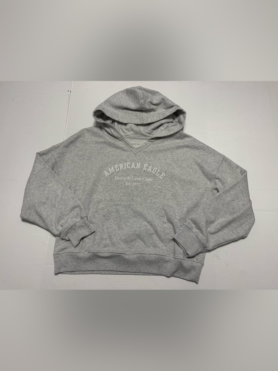 American Eagle Outfitters Tops - American Eagle Peace & Love Club Est. 1977 Gray Pullover Hoodie Womens Large